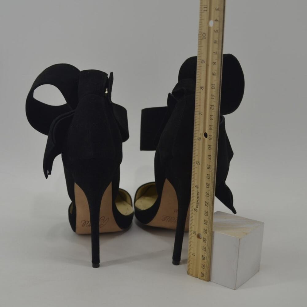 Aminah Abdul Jillil Black D'Orsay Oversize Bow Pump Ankle 9M - Picture 7 of 12
